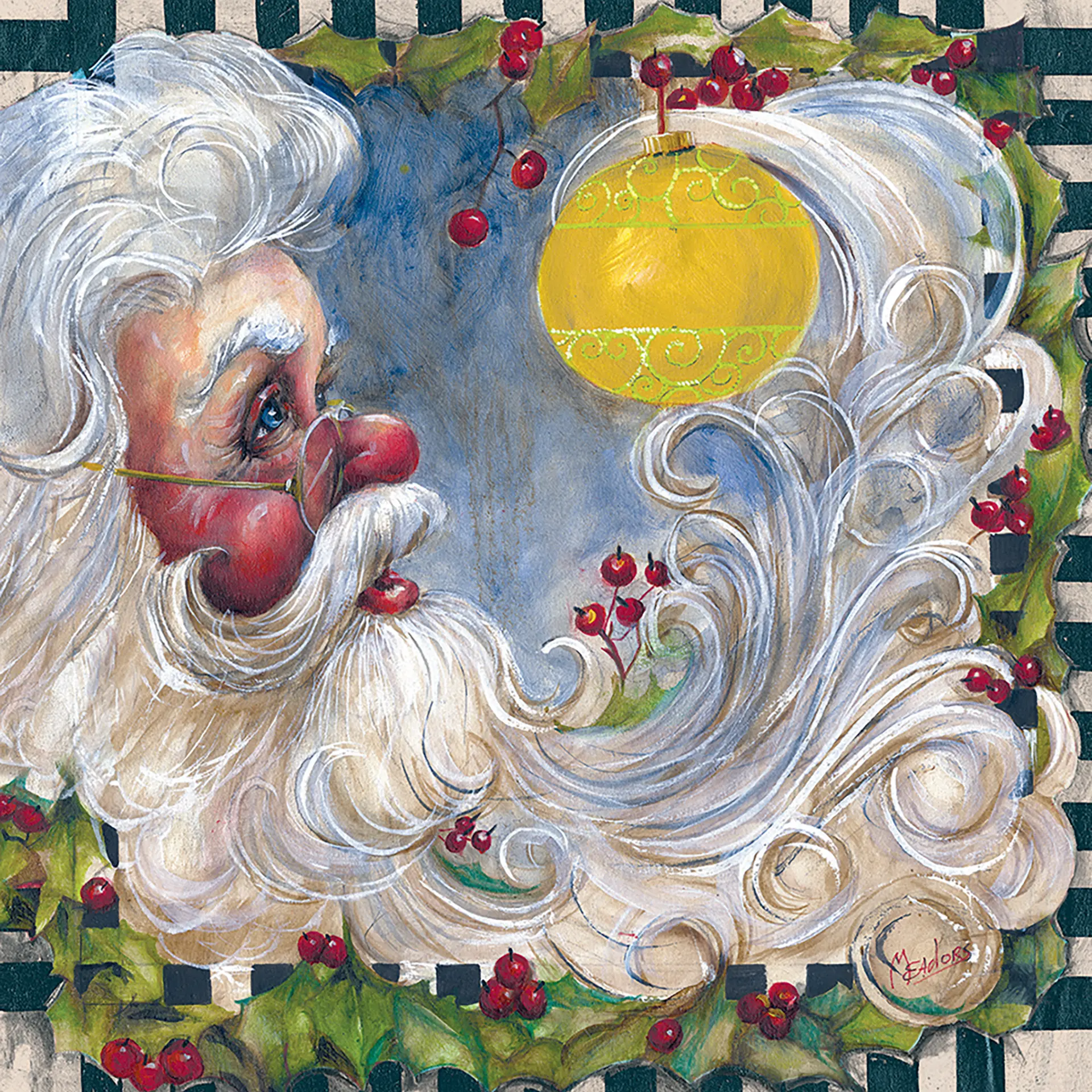 Kat's Christmas Gold, a Celia Meadors original Santa painting