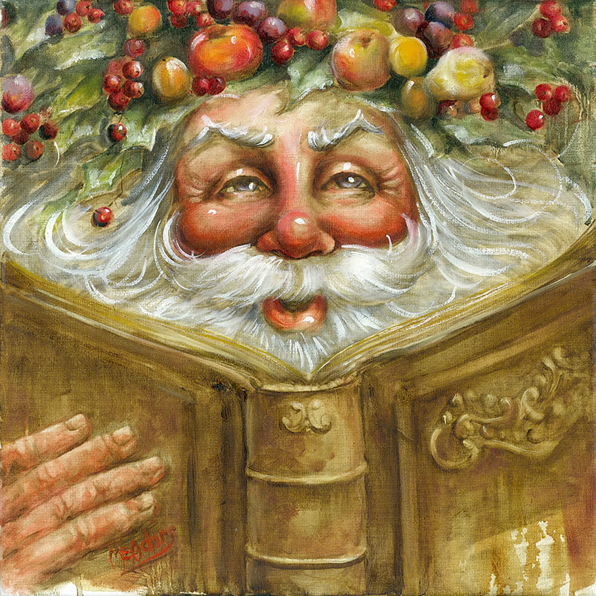 Della Robia Santa — Oil on canvas, 20" × 20"
