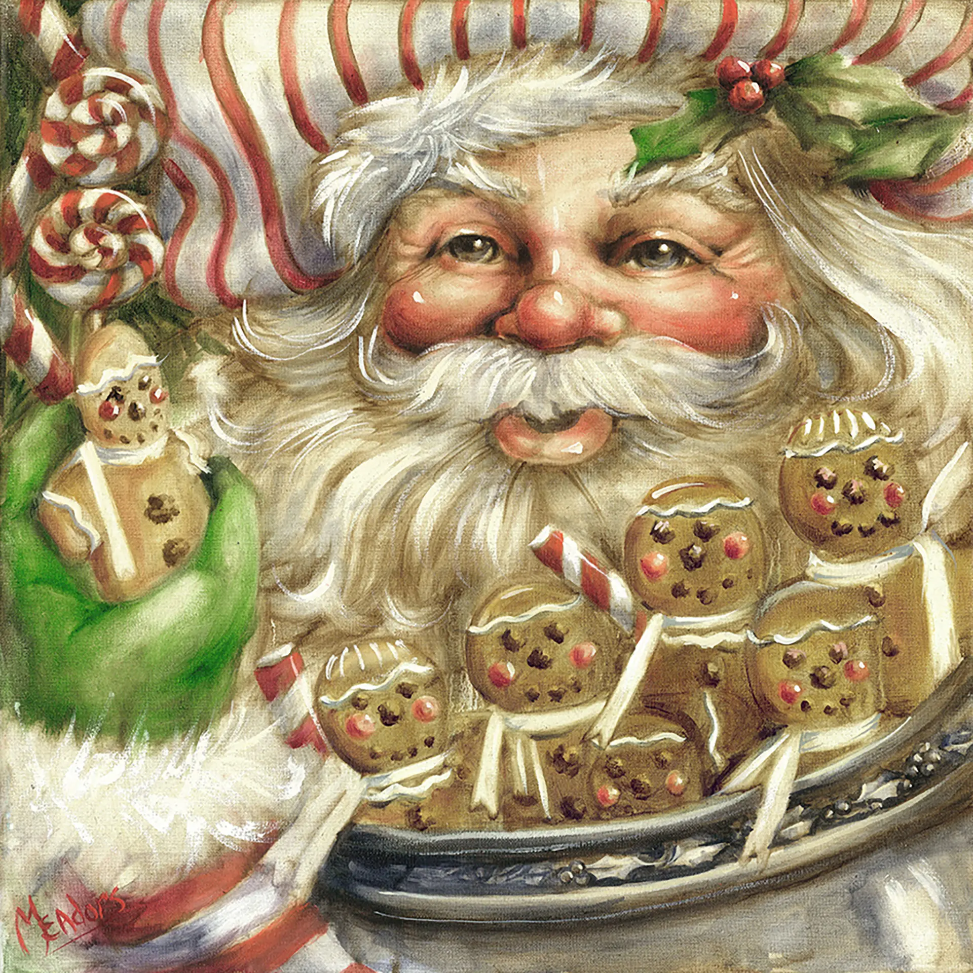 Ginger Santa — Oil on canvas, 24" × 24"