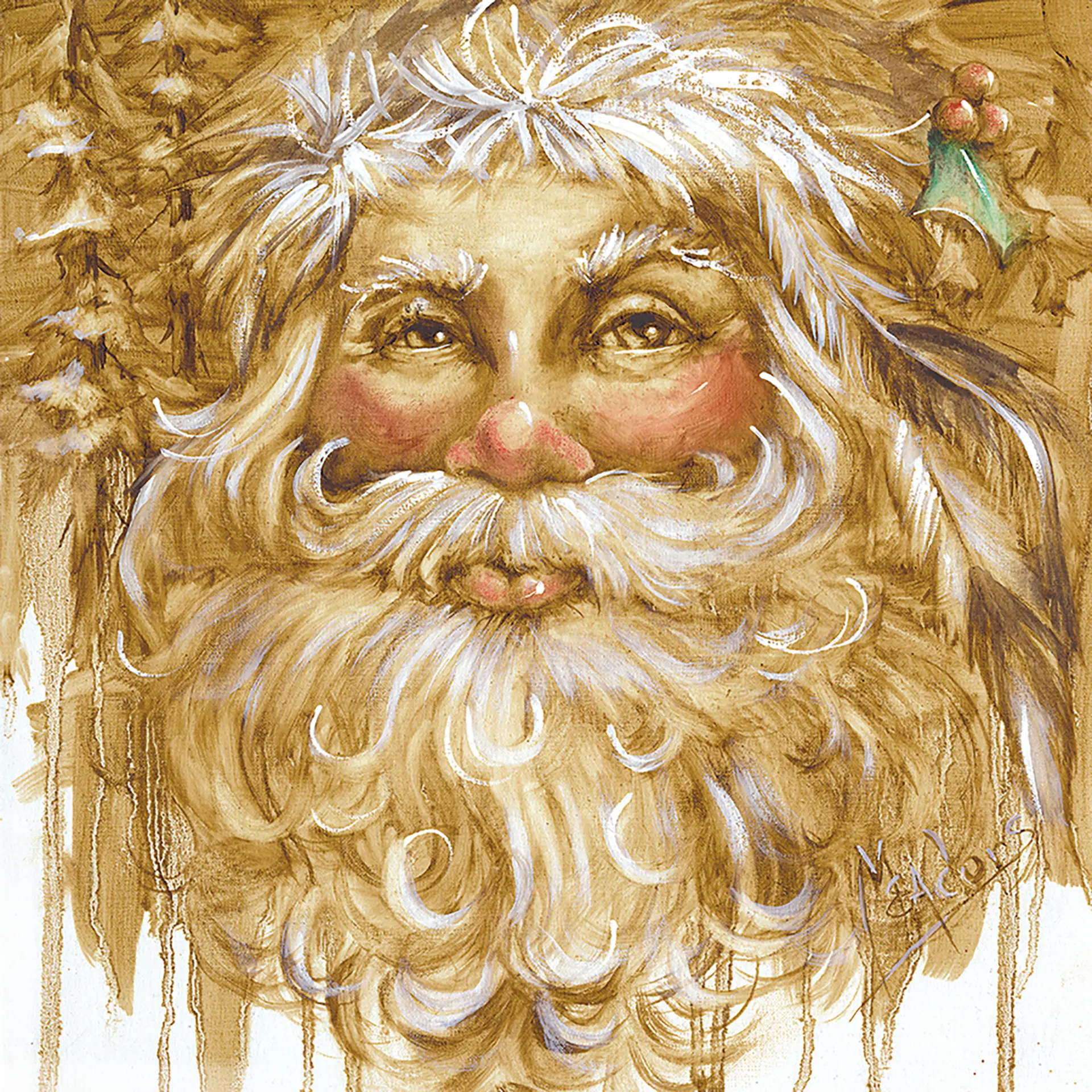 Woodland Santa, a Celia Meadors original Santa painting