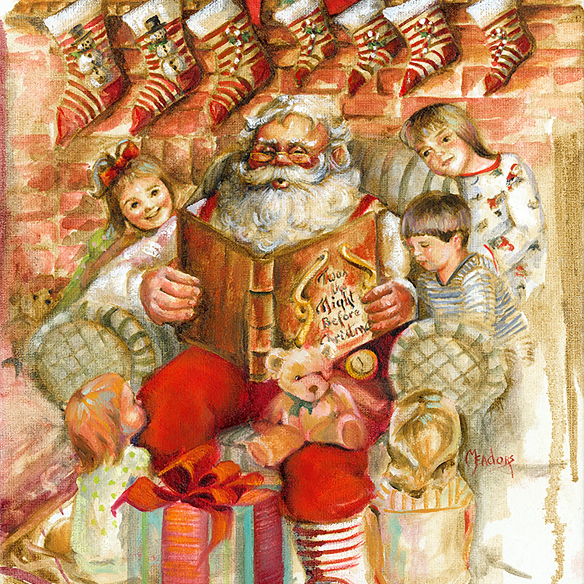 Twas the Night, a Celia Meadors original Santa painting
