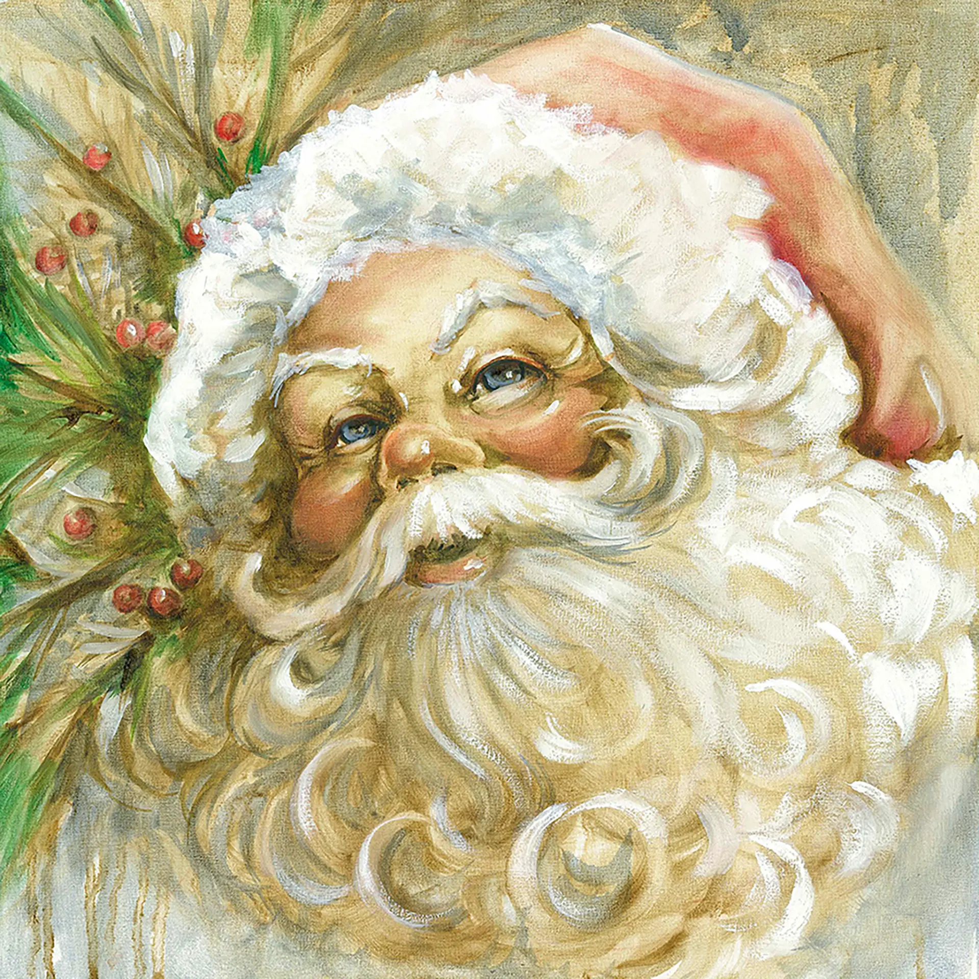 English Santa, Oil on canvas, 24" × 24"